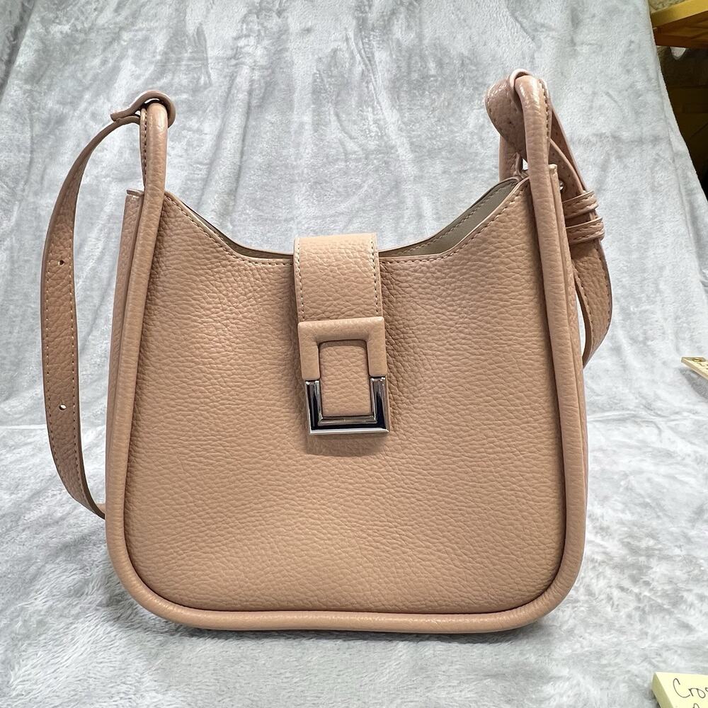 Miztique Tan Faux Leather Crossbody‎ Purse With Magnetic Clasp